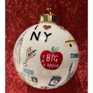 Holiday Lane New York Macy's Ball I Love NY The Big Apple Christmas Ornaments 4
